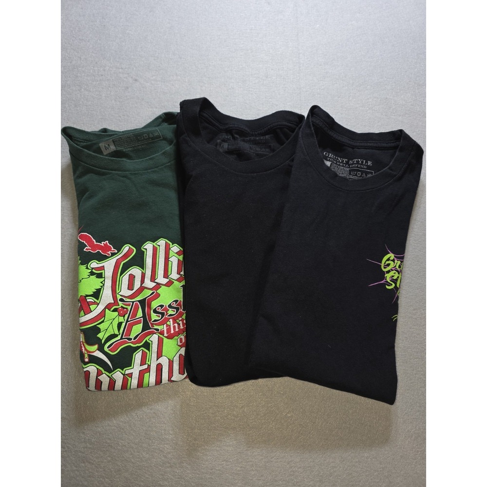 Lot Of 3 Grunt Style Military Theme Shirts Size S/M